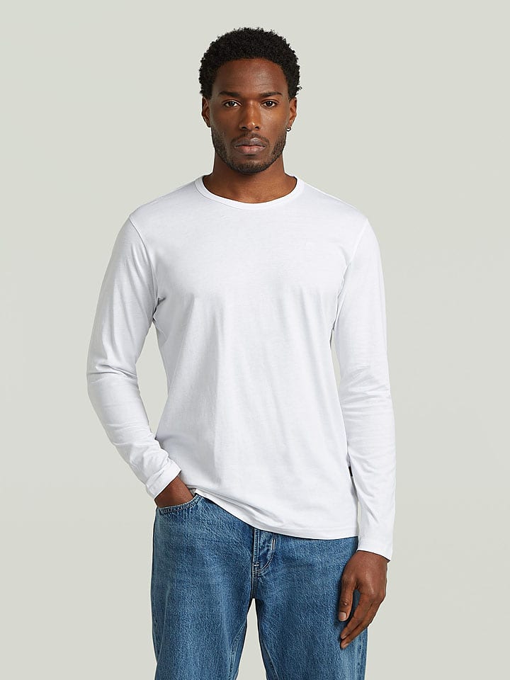G-Star Longsleeve in Weiß - 42% | Größe XL | Herrenshirts