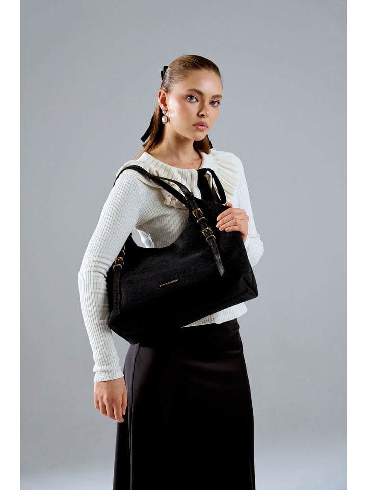 Vince Camuto Schultertasche "Cremona" in Schwarz - (B)38 x (H)24 x (T)15 cm - 70% | Damen-taschen