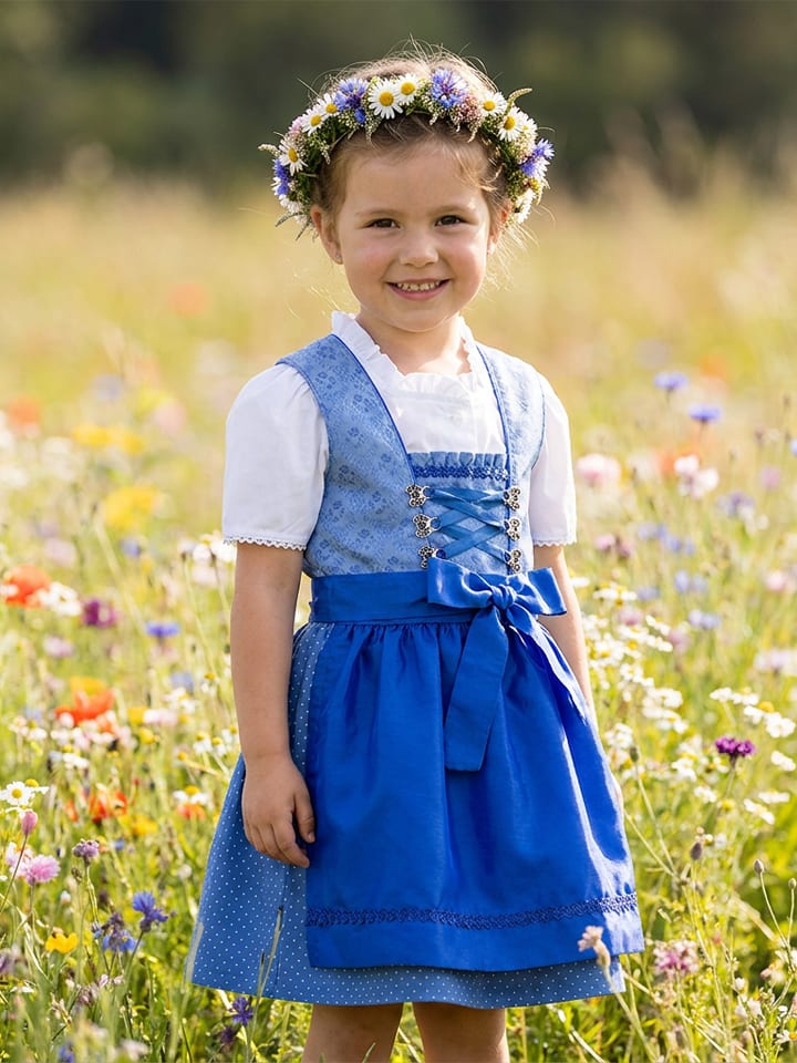 Isartrachten Dirndl in Blau - 49% | Größe 98 | Kindertrachtenmode