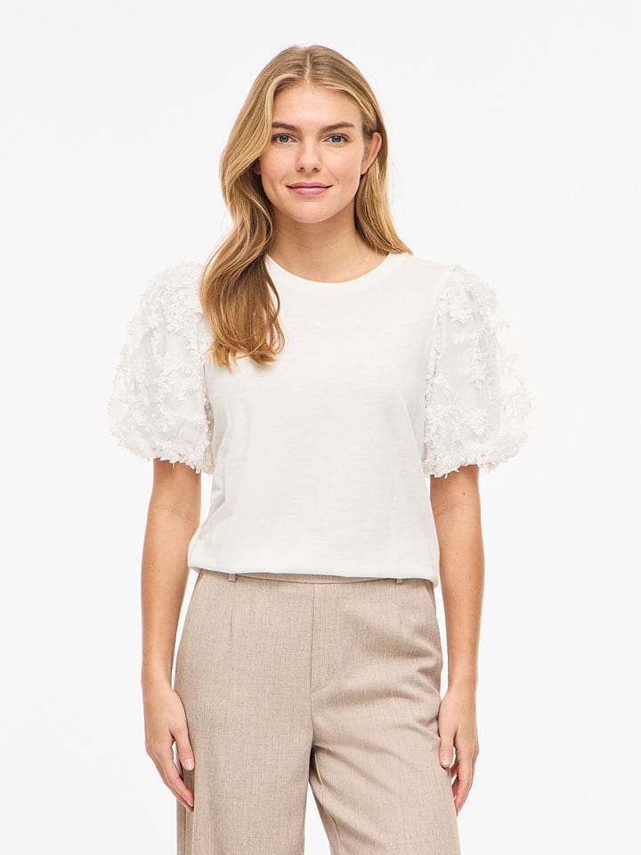 Vila Bluse "Vionesca" in Weiß - 45% | Größe M | Damen-blusen