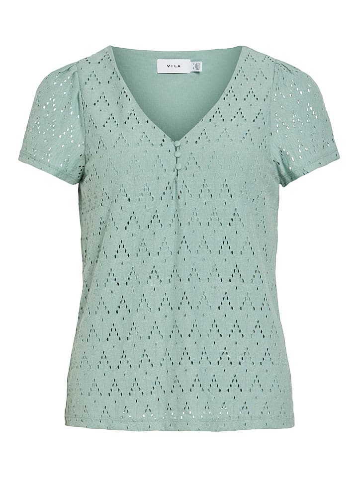 Vila Bluse "Viamalina" in Türkis - 54% | Größe S | Damen-blusen