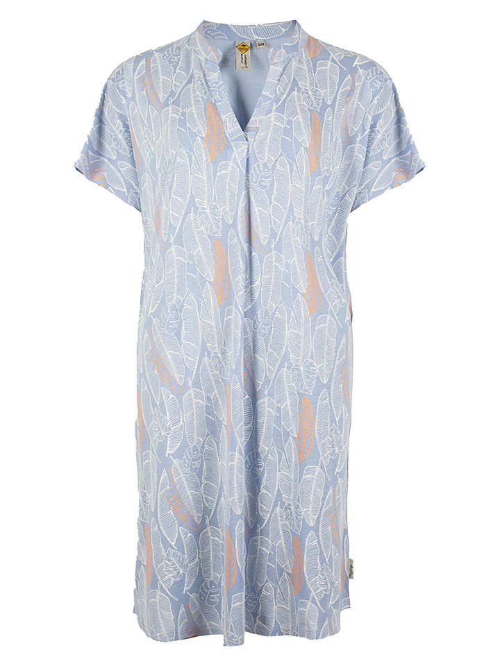 Roadsign Kleid in Hellblau/ Weiß/ Orange - 50% | Größe L/XL | Damen-kleider