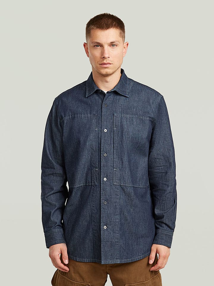 G-Star Jeanshemd in Dunkelblau - 58% | Größe L | Herren-plussize
