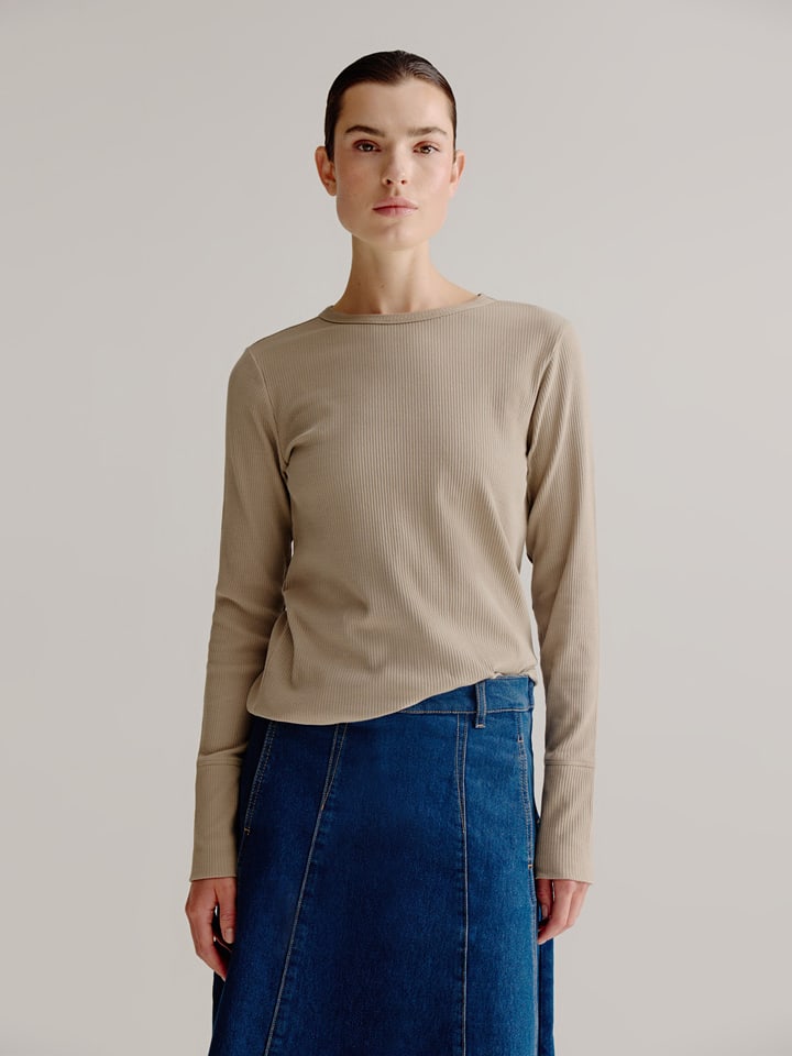 Josephine & Co Longsleeve "Laurens" in Taupe - 62% | Größe XL | Damen-tops