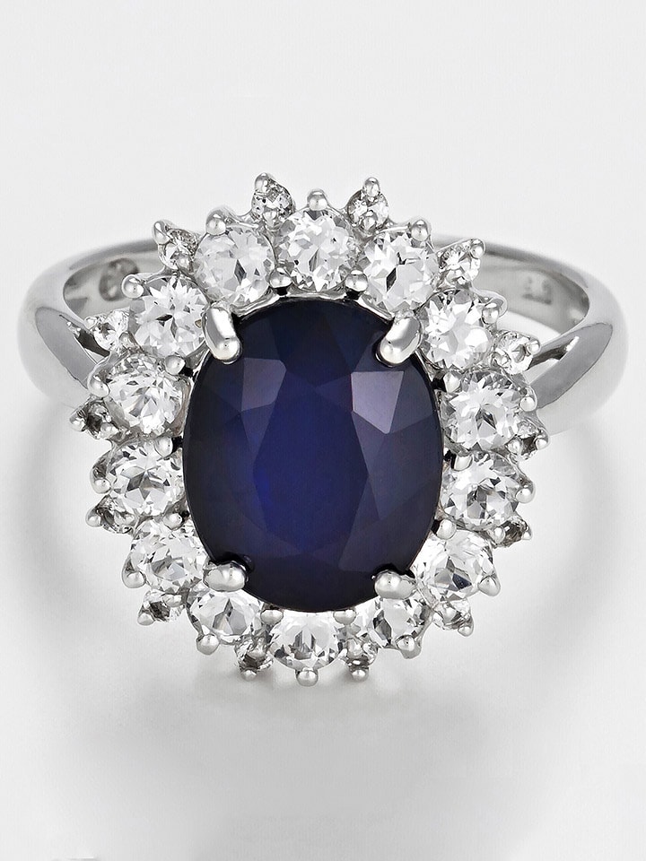 ATELIER DU DIAMANT Weißgold-Ring "Soleil Bleu" mit Diamanten - 77% | Größe 61 | Schmuck