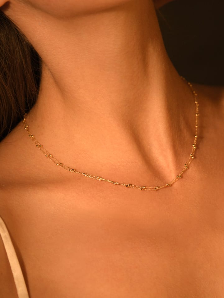 ATELIER DU DIAMANT Gold-Halskette "Chaine" mit Schmuckelementen - (L)43 cm - 76% | Schmuck
