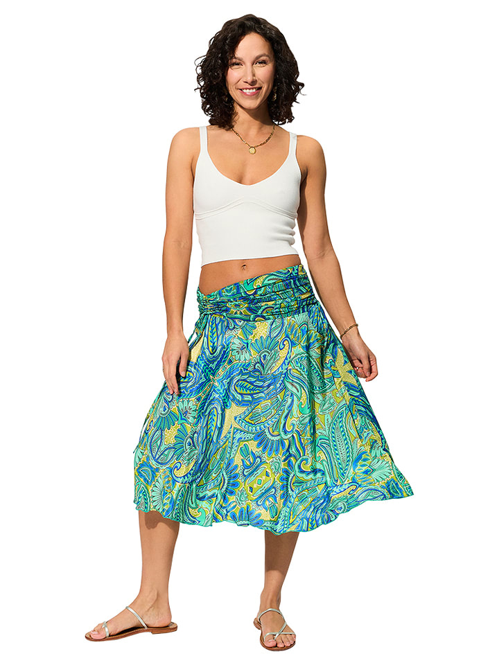 Aller Simplement Rock in Grün/ Blau - 69% | Größe 38/40 | Damenroecke