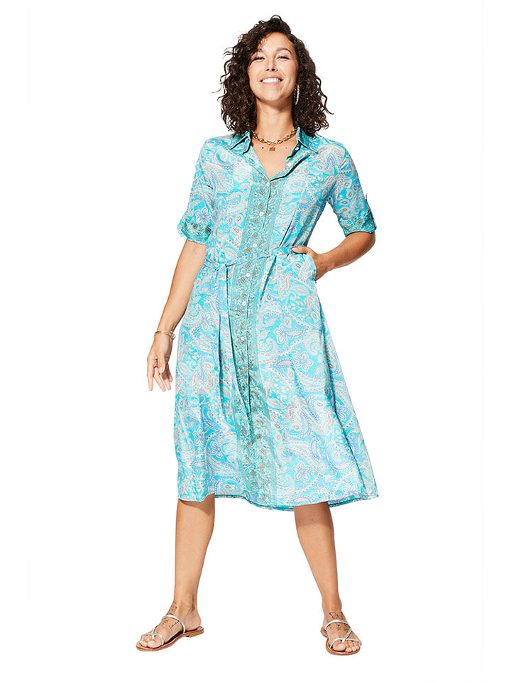 Aller Simplement Kleid in Türkis - 73% | Größe 38/40 | Damen-kleider