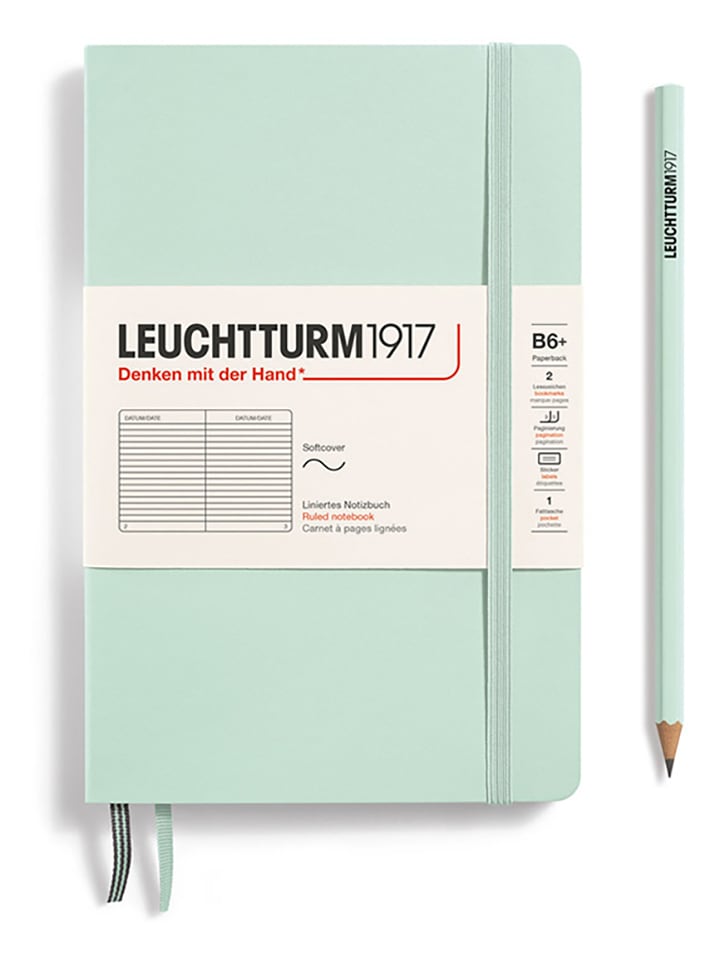 LEUCHTTURM1917 Liniertes Notizbuch in Mint - B6+ - 39% | Buero-schulbedarf
