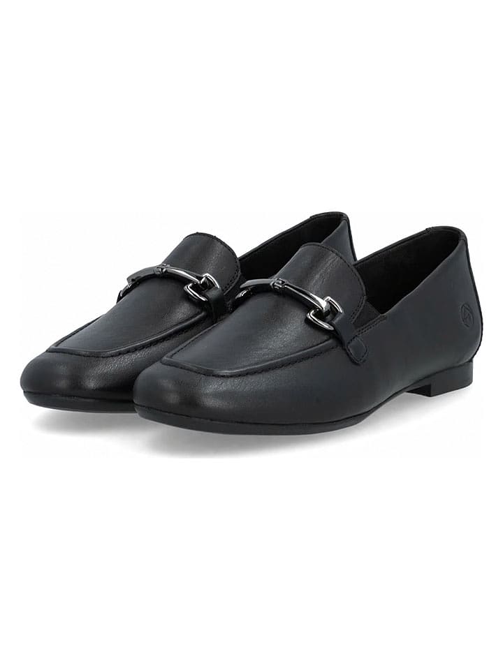 remonte Leder-Mokassins in Schwarz - 31% | Größe 41 | Damen-schuhe-halbschuhe