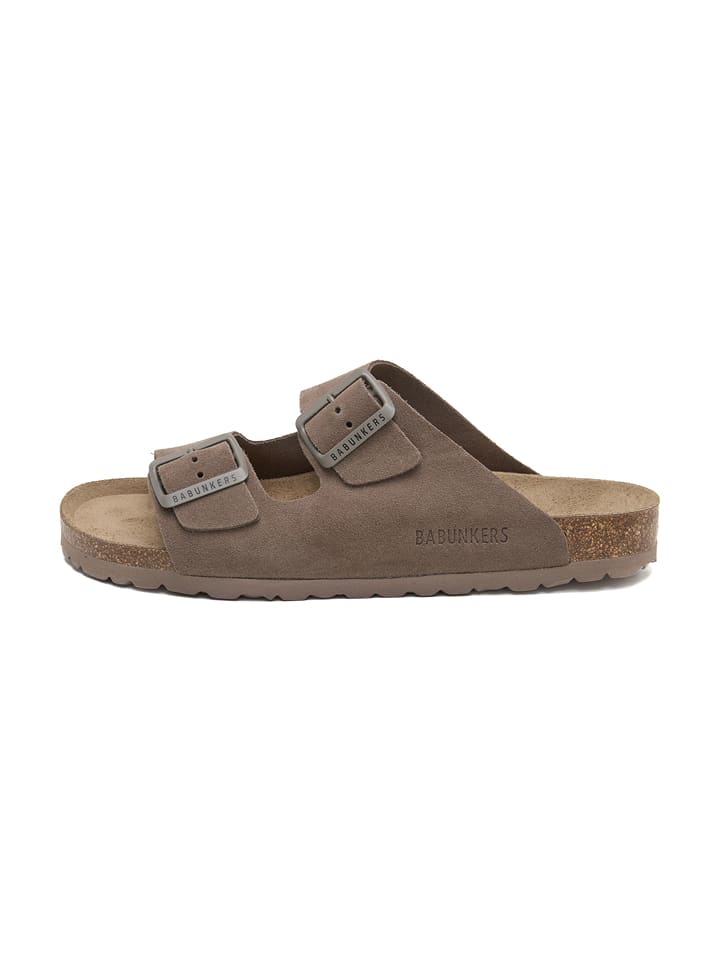 BABUNKERS Family Leder-Pantoletten in Braun - 53% | Größe 46 | Herren-hausschuhe