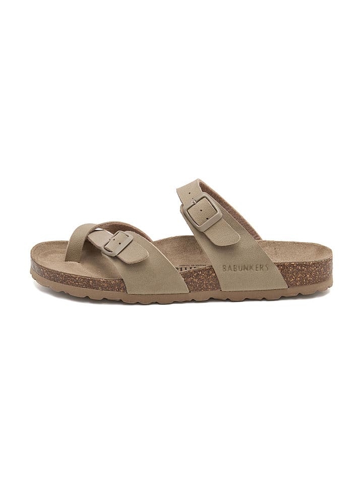 BABUNKERS Family Zehentrenner in Beige - 51% | Größe 41 | Herrensandalen