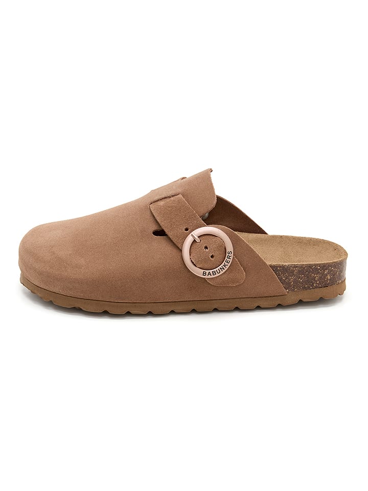 BABUNKERS Family Leder-Clogs in Hellbraun - 57% | Größe 36 | Damen-pantoletten