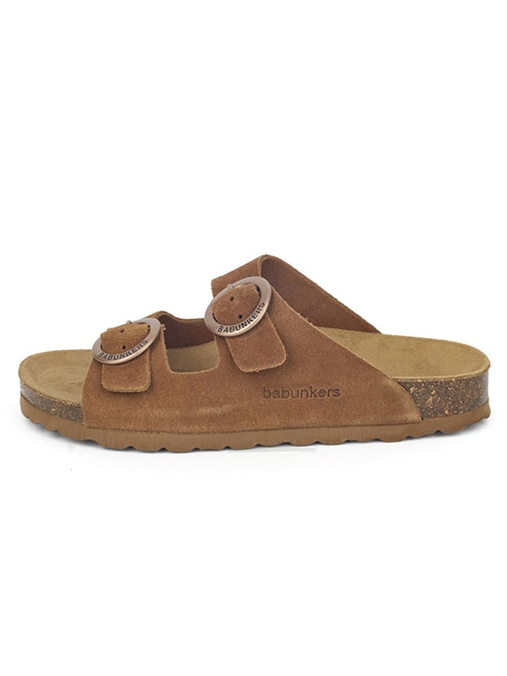 BABUNKERS Family Leder-Pantoletten in Braun - 58% | Größe 36 | Damen-pantoletten