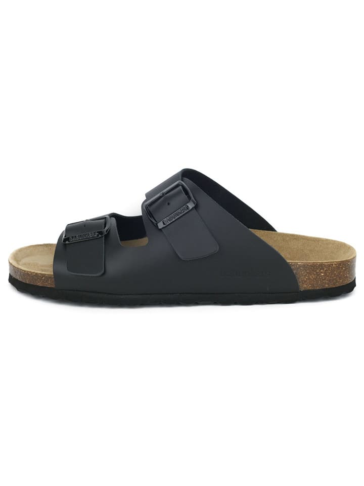 BABUNKERS Family Leder-Pantoletten in Schwarz - 58% | Größe 41 | Herren-hausschuhe