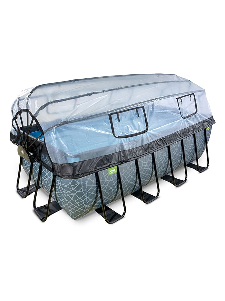EXIT Pool "Stone" mit Schutzabdeckung - ab 6 Jahren - (L)400 x (B)200 x (T)122 cm - 30% | Outdoorspielzeug