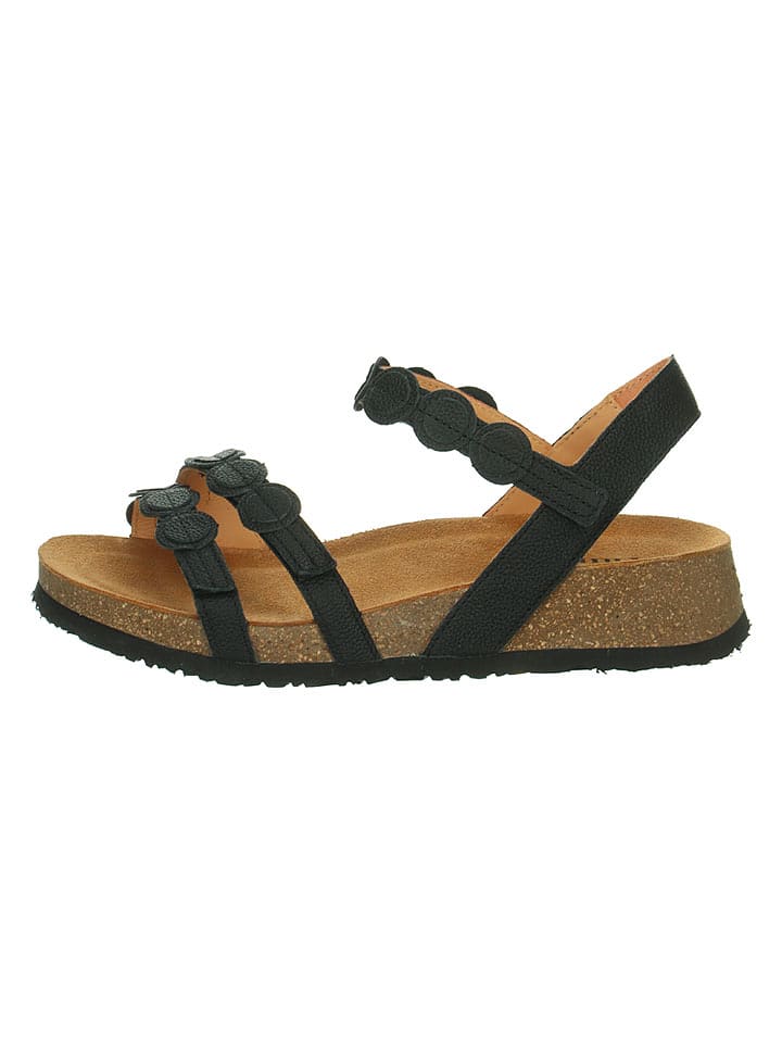 Think! Leder-Sandaletten "Koak" in Schwarz - 53% | Größe 40 | Damen-sandalen