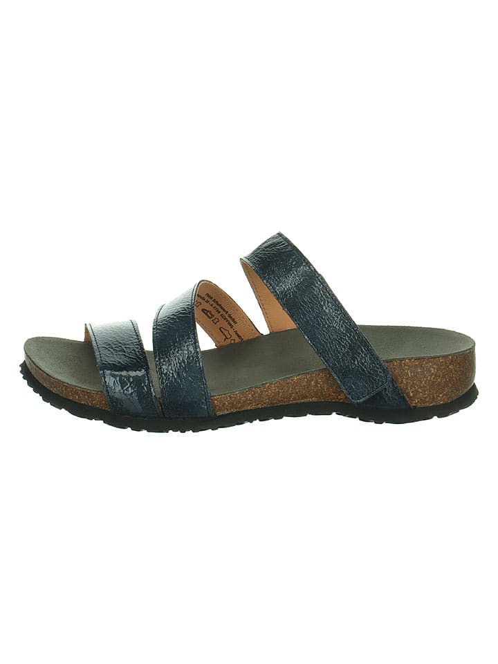 Think! Leder-Pantoletten "Julia" in Dunkelblau - 55% | Größe 36 | Damen-pantoletten