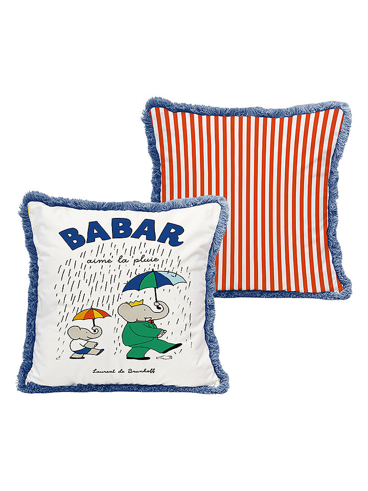 The Wild Hug Kissen "Babar" in Weiß/ Rot/ Blau - (L)45 x (B)45 cm - 51% | Dekokissen