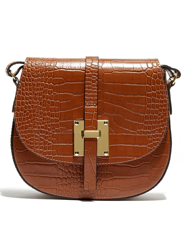 Victor & Hugo Paris Leder-Umhängetasche "Kara" in Camel - (B)22 x (H)18 x (T)6 cm - 72% | Damen-taschen