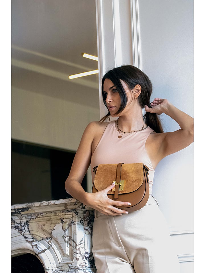 Victor & Hugo Paris Leder-Umhängetasche in Camel - (B)22 x (H)18 x (T)6 cm - 74% | Damen-taschen