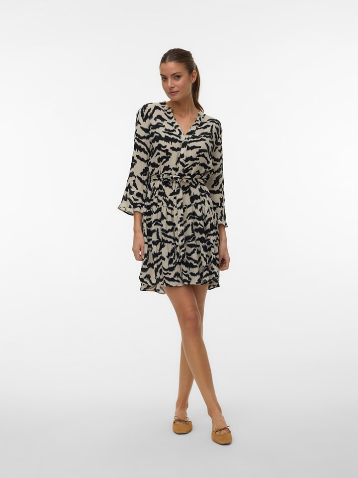 Vero Moda Kleid in Beige/ Schwarz - 40% | Größe S | Damen-kleider