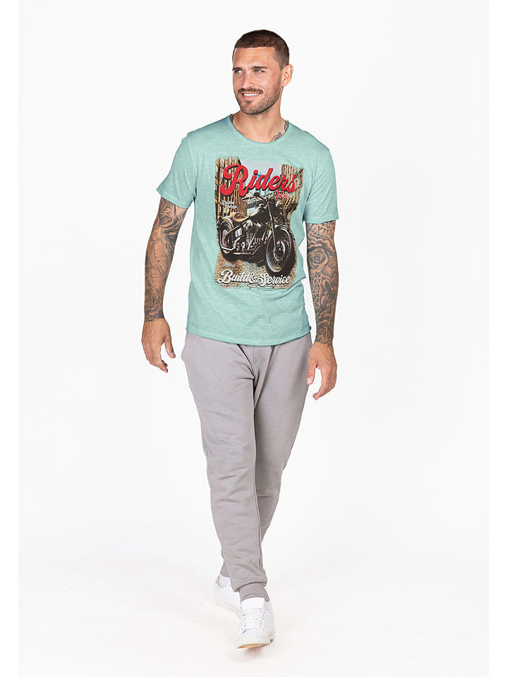 KEY LARGO Shirt "Tour" in Türkis - 54% | Größe L | Herren-plussize