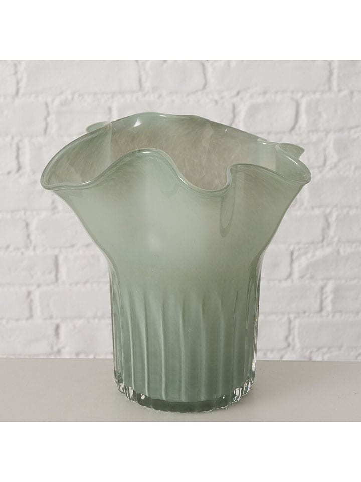 Boltze Vase "Sagia" in Grün - (H)20 cm - 51% | Kerzen-vasen