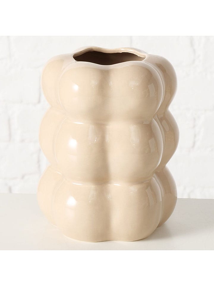 Boltze Vase ''Lumina'' in Creme - (H)18 x Ø 14,5 cm - 44% | Kerzen-vasen