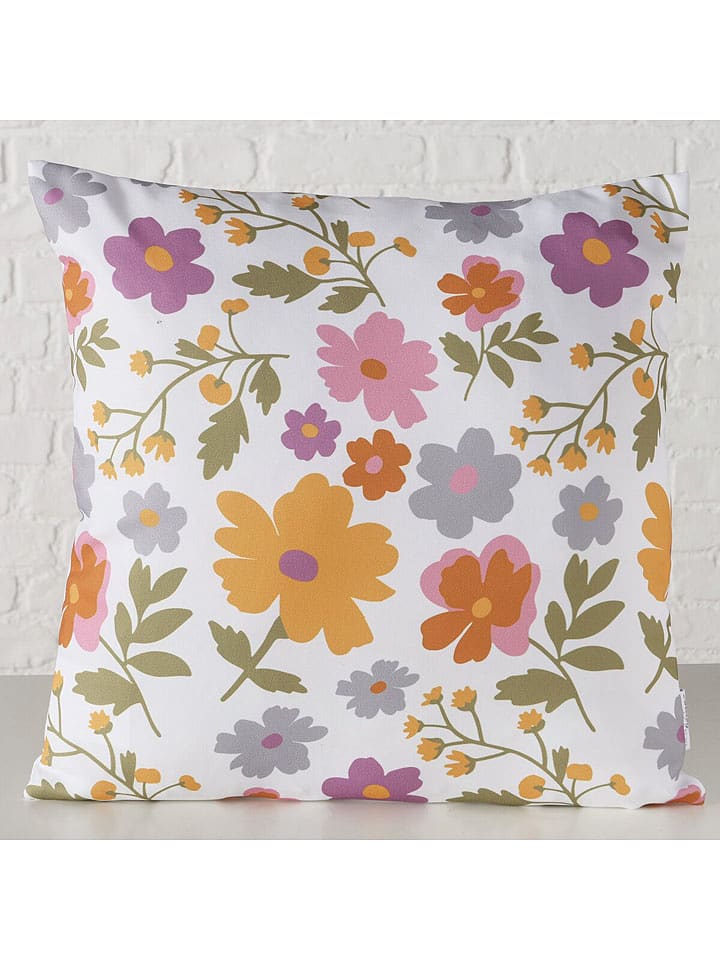 Boltze Kissen "Antonia" in Weiß/ Grün/ Rosa - (L)45 x (B)45 cm - 46% | Dekokissen