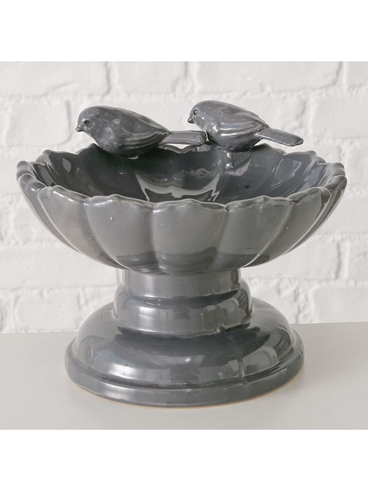 Boltze Vogeltränke "Malme" in Grau - (H)14,5 cm - 51% | Gartendekoration