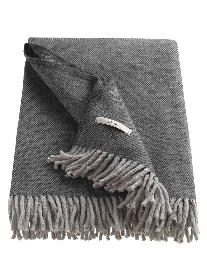 ESPRIT Plaid "Jade" in Anthrazit - 50% | Größe 140x200 cm | Decken