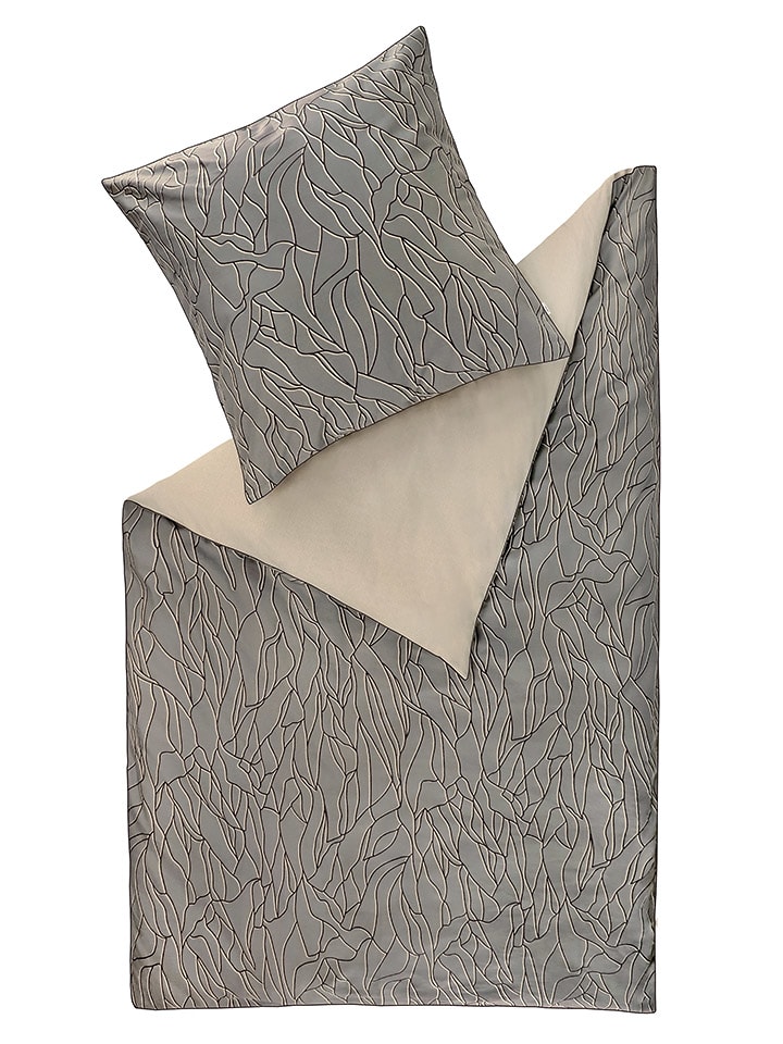 ESPRIT Renforcé-Bettwäscheset "Nele" in Grau/ Beige - 61% | Größe 155x220 cm | Bettwaesche-bettwaren