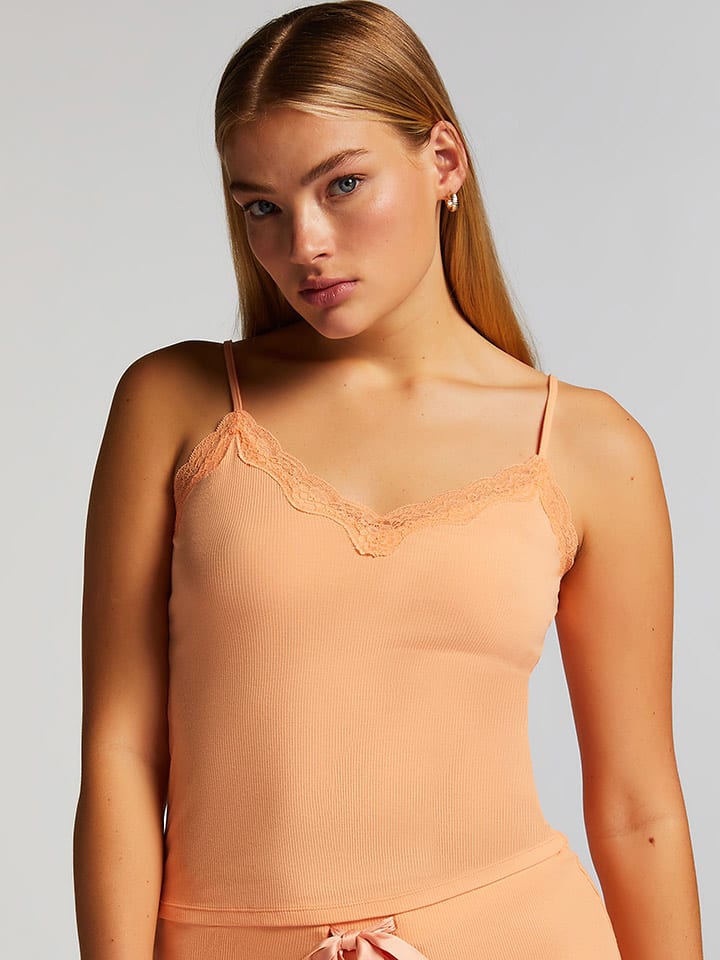 Hunkemöller Pyjama-Top in Orange - 42% | Größe L | Damen-loungewear