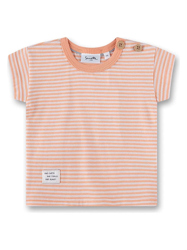 Sanetta Kidswear Shirt in Orange/ Weiß - 52% | Größe 74 | Baby-shirts