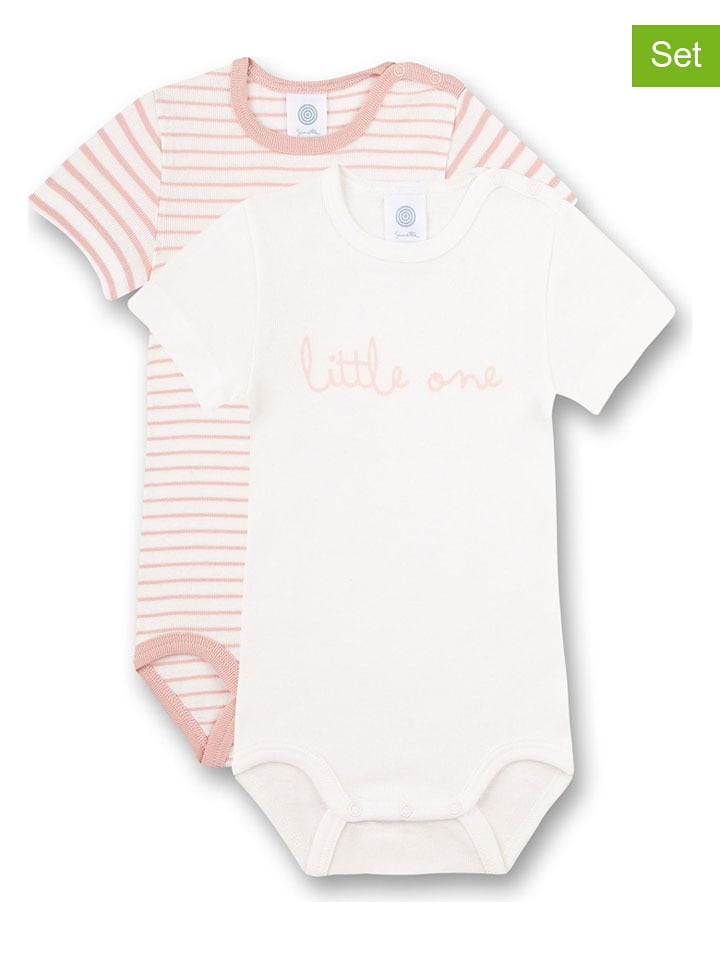 Sanetta 2er-Set: Bodys in Creme/ Rosa - 50% | Größe 104 | Baby-bodys