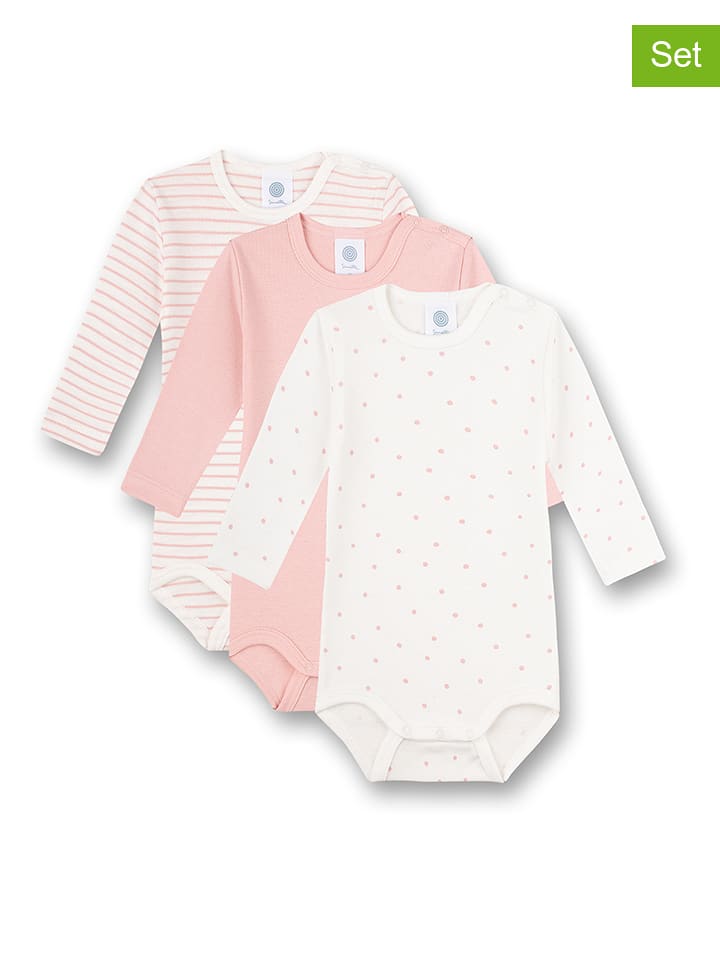 Sanetta 3er-Set: Bodys in Weiß/ Rosa - 50% | Größe 62 | Baby-bodys