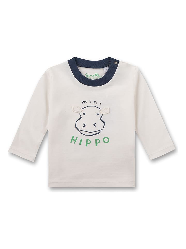 Sanetta Kidswear Longsleeve in Creme/ Dunkelblau - 61% | Größe 68 | Baby-langarmshirts