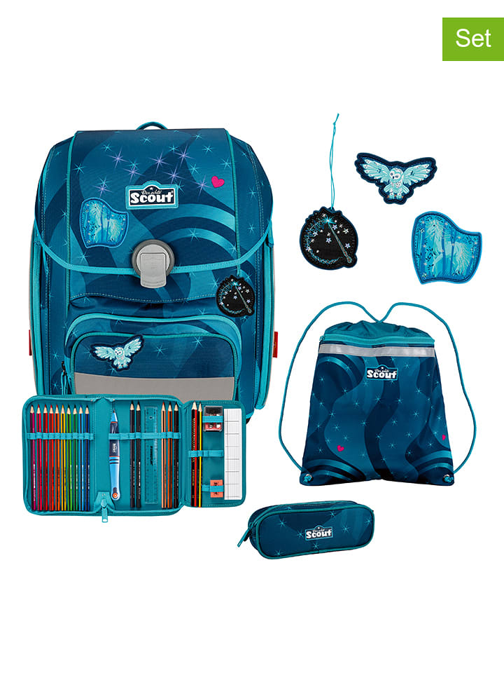 Scout 5tlg. Schulranzen-Set "Heaven" in Türkis/Pink - 59% | Buero-schulbedarf