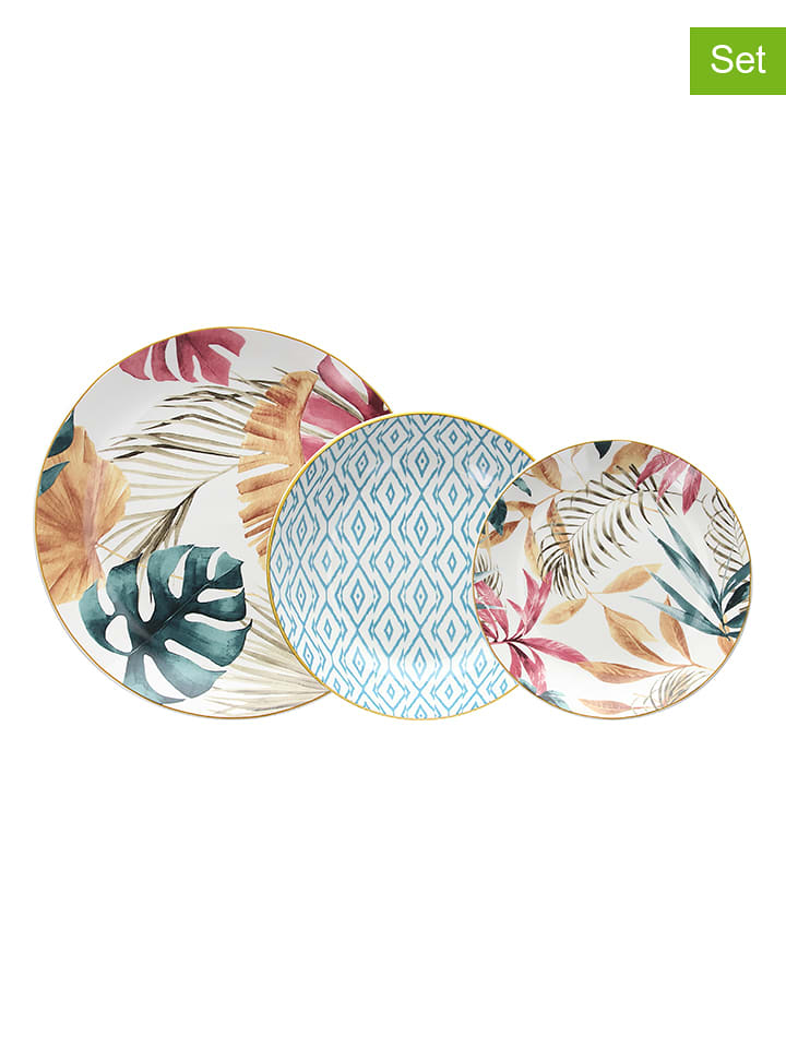 Tognana 18tlg. Tafelservice "Tropical Rose" in Bunt - 54% | Gedeckter-tisch