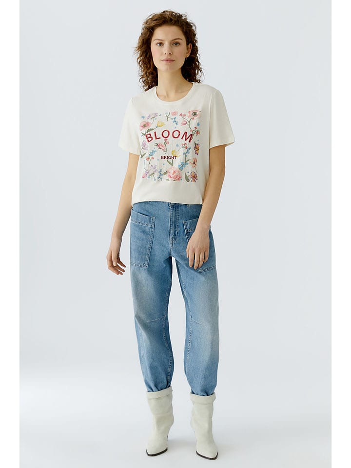 Oui Shirt in Creme/ Bunt - 47% | Größe 44 | Damen-tops