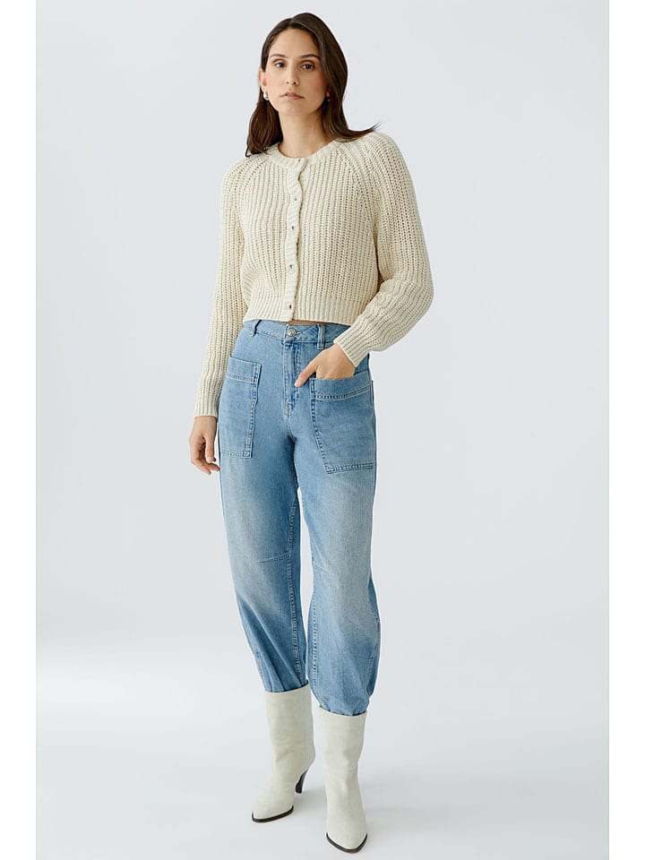 Oui Cardigan in Creme - 64% | Größe 40 | Damen-pullover-cardigans