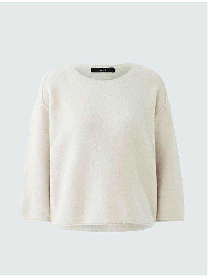 Oui Pullover in Creme - 53% | Größe 44 | Damen-pullover-cardigans