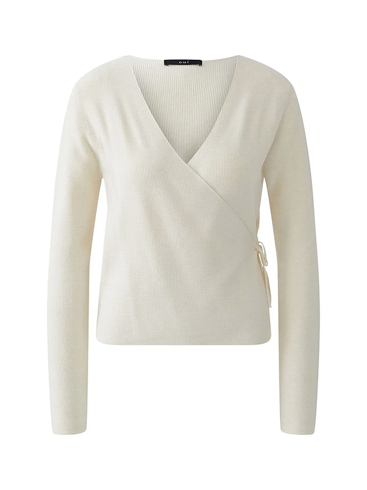 Oui Pullover in Creme - 51% | Größe 42 | Damen-pullover-cardigans