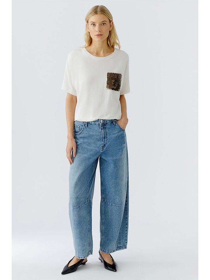 Oui Shirt in Creme - 44% | Größe 42 | Damen-tops