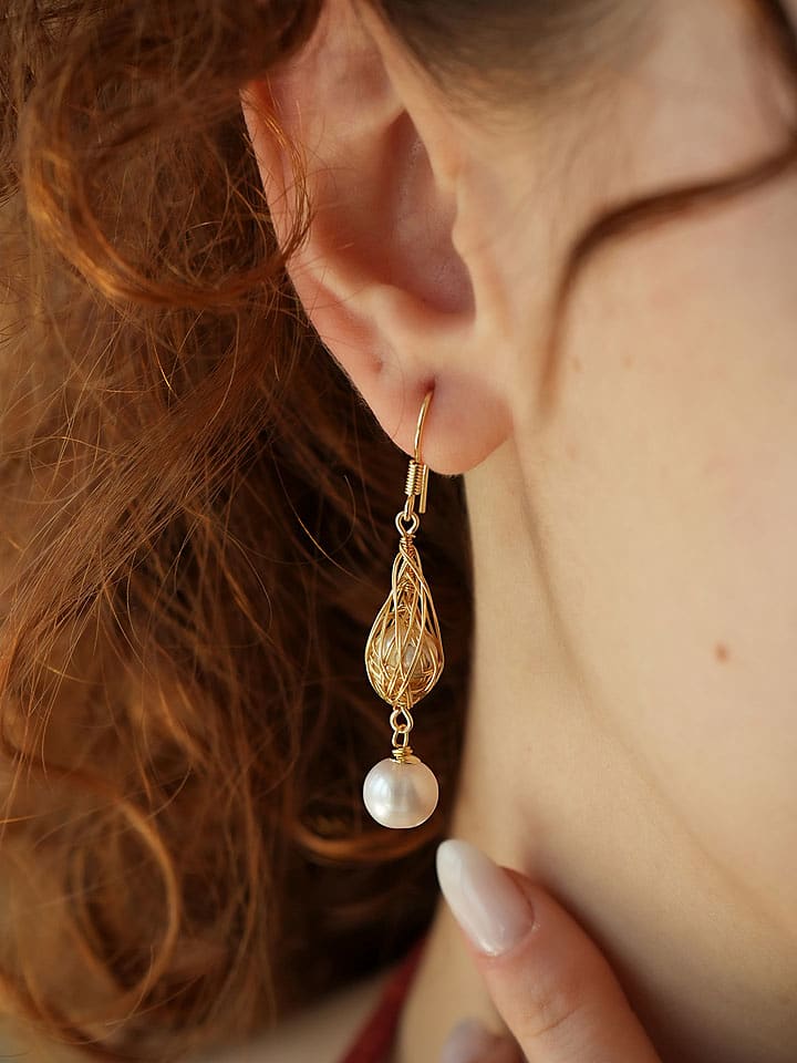 L'Atelier de Gaia Vergold. Ohrhänger mit Perlen - 83% | Schmuck