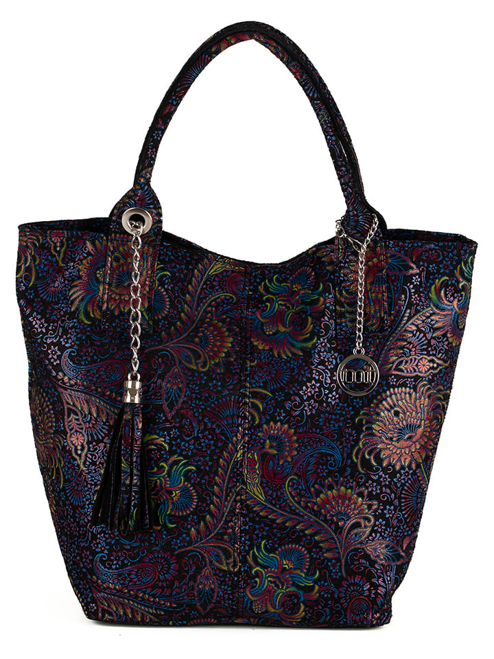 Mia Tomazzi Leder-Henkeltasche "Liberazione" in Schwarz/ Bunt - (B)20 x (H)35 x (T)18 cm - 77% | Damen-taschen