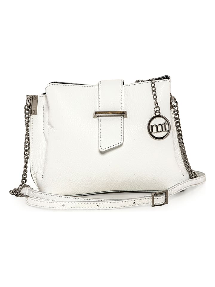 Mia Tomazzi Leder-Umhängetasche "Cipria" in Weiß - (B)21 x (H)17 x (T)10 cm - 76% | Damen-taschen