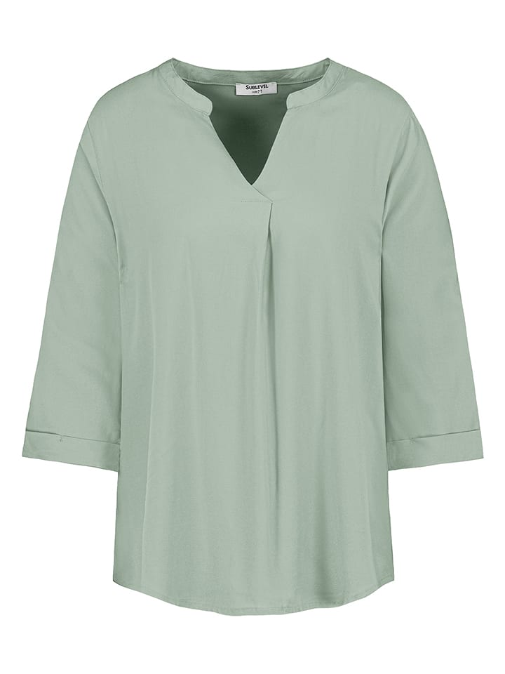 Sublevel Bluse in Mint - 65% | Größe M | Damen-blusen