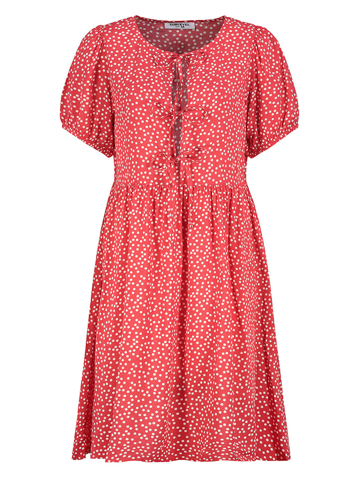 Sublevel Kleid in Rot/ Weiß - 62% | Größe XS | Damen-kleider